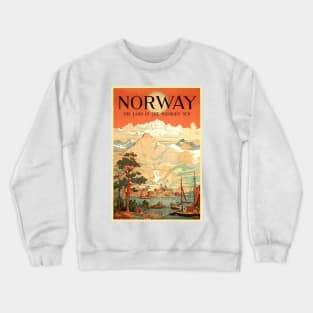 Norway, the Land of the Midnight Sun - Vintage Travel Poster Design Crewneck Sweatshirt